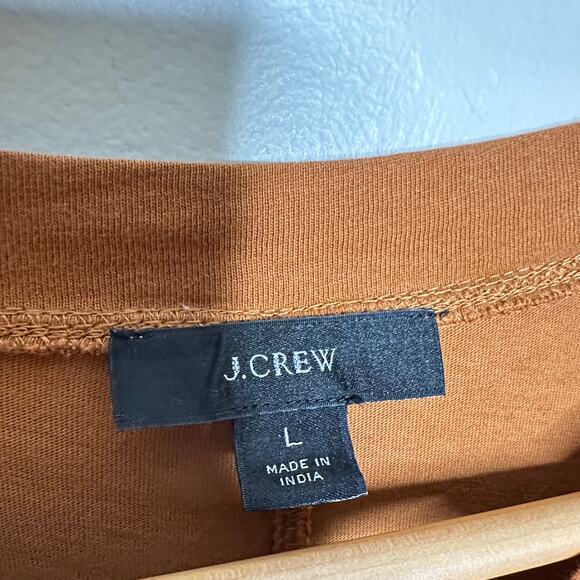 J. CREW Midi T-Shirt Dress Brown Chestnut Tan Sz L {X26} - Picture 4 of 6